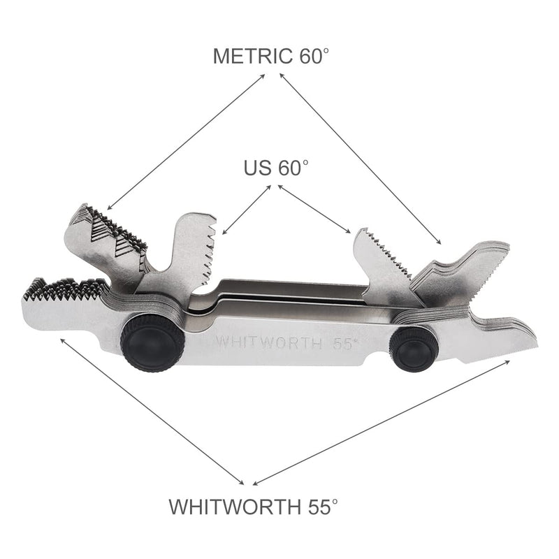 ChgImposs 2PCS Metric & Imperial & US Screw Gauge SAE Whitworth 55 Degree & Metric 60 Degree & & US 60 Degree Thread Pitch Gauge for Industrial Measurement 2