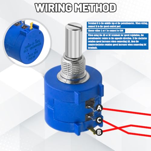 WMYCONGCONG 10k Ohm Potentiometer 3590S Rotary Potentiometer, Precision Potentiometer with 10 Turns, Wire Winding, Adjustable Resistance and Counting Knob, 3590S-2-103L