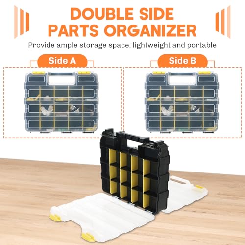 34-Compartments Double Side Organizer Box (Yellow and Blue)