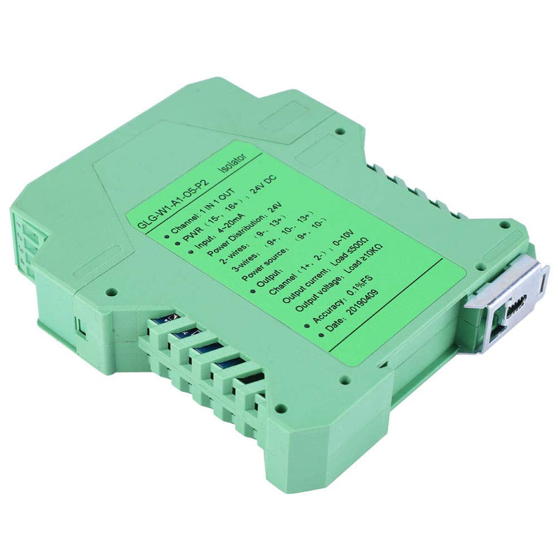 4-20 MA Analog Signal Splitter 1 Input 1 Output 4-20mA to 0-10V Signal Isolator DC 24V Power Signal Isolator Transmitter 4-20 MA PLC Detection Signal Conditioner One in One 4-20mA to 0-10V