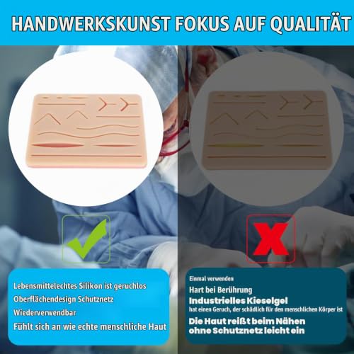 Surgical Suture Set: Suture Material Surgery, Suture Practice Kit, Silicone Sewing Pad with Tool Set, Wound Suture Exercise Set, Sewing Kit Medicine, Surgical Suture Set Wound Suture Exercise Set