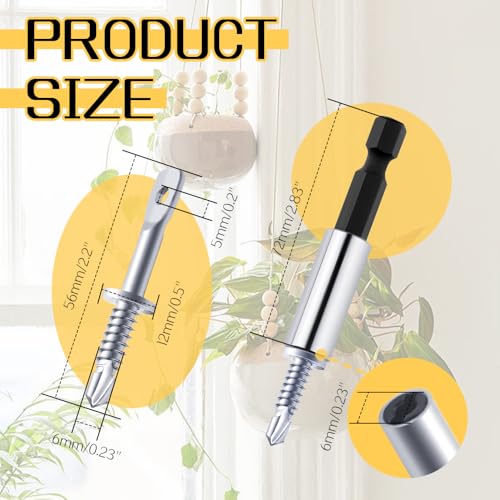 130Pack Eye Lag Self Tapping Screw 2" Eye Lag Screw with 1Pcs Driver Drilling Point Dura-Screws Zinc Plated Heavy Duty Eye Lag Self Drill Screw(SelfTappingScrews, 130) Self Tapping Screws