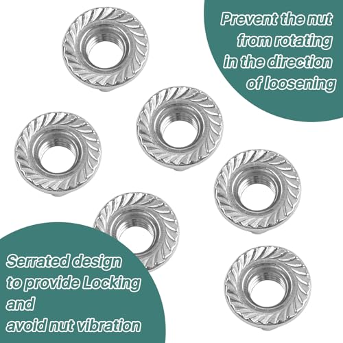50 Pcs M10 x 1.5mm Flange Nuts,304 Stainless Steel Metric Serrated Flange Hex Flange Nuts, Bright Finish Lock Nuts,Silver (Pack of 2) M10 x 1.5, 10mm, 10mm (Pack of 2)