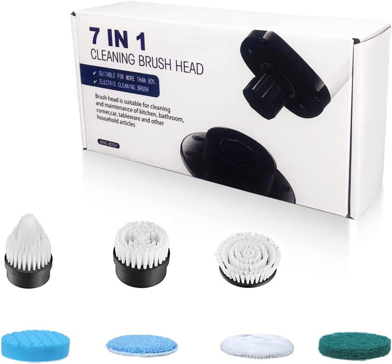 Leebein ANS-8050 Electric Spin Scrubber Replacement Brush Heads, 7pcs Extra Brush Accessories Kit for Leebein ANS-8050 Electric Cleaning Brush - Scrubber Not Included