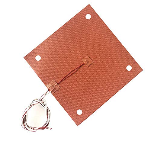 High Temperature Ender-3s Flexible 235x235mm Silicone Heater Heated Bed Build Plate Adhesive Backing + Sensor for Creality Ender-3 Ender 5 Ender 3 Pro 3D Printer (24V 300W) 24V 300W