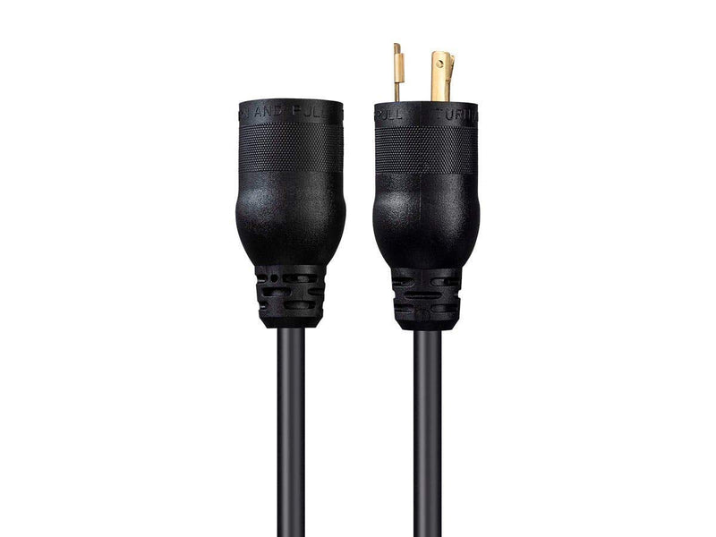 Monoprice Heavy Duty Extension Cord - Locking NEMA L5-20P to NEMA L5-20R, 20 Amp, 2500 Watt, SJT, 125V, 12AWG, 10 Feet, Black