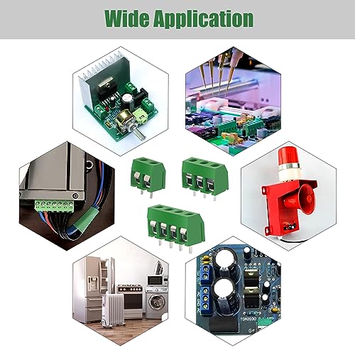 YIXISI PCB Mount Screw Terminal Block, 5 mm 2/3/4 Pin Screw Terminal Connector, for Arduino DIY Project, Green, Pack of 100 2P+3P+4P