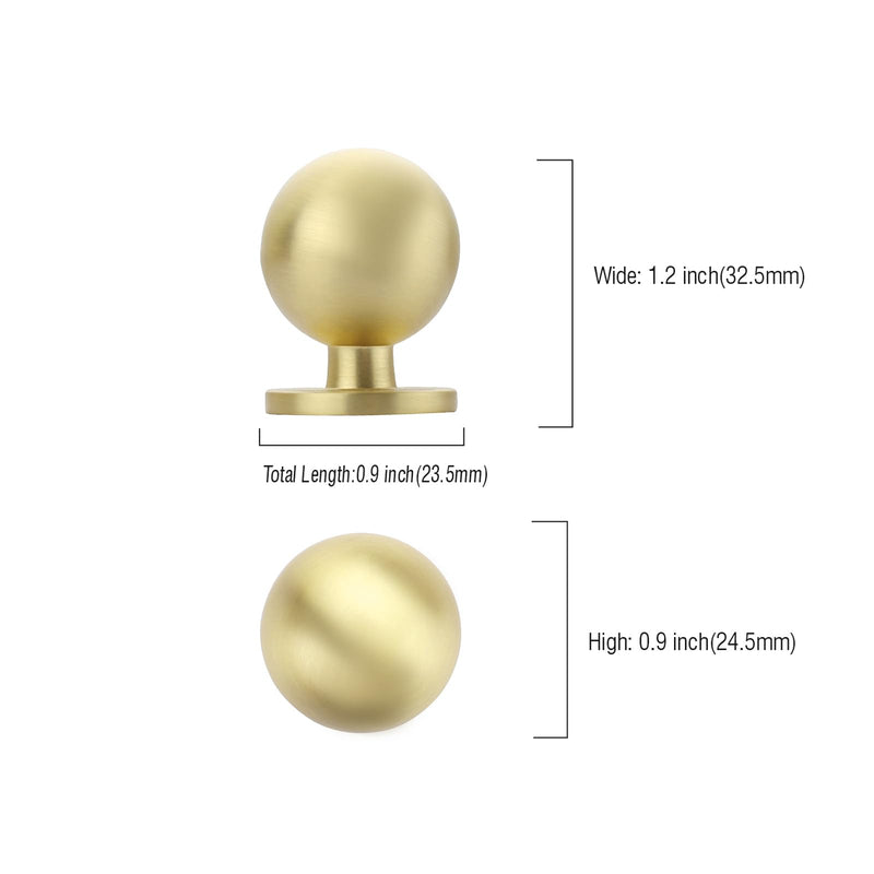 Asidrama 10 Pack Brushed Brass Kitchen Cabinet Knobs, Cabinet Knobs Kitchen Cabinet Hardware for Cupboard Drawer Knobs Dresser Knobs