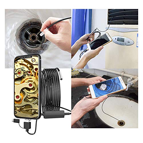 Endoscope Camera with Light, Waterproof Endoscope Camera Type-C USB, Lens High Definition for Smartphone Tablet Device (5 m Snake Cable)