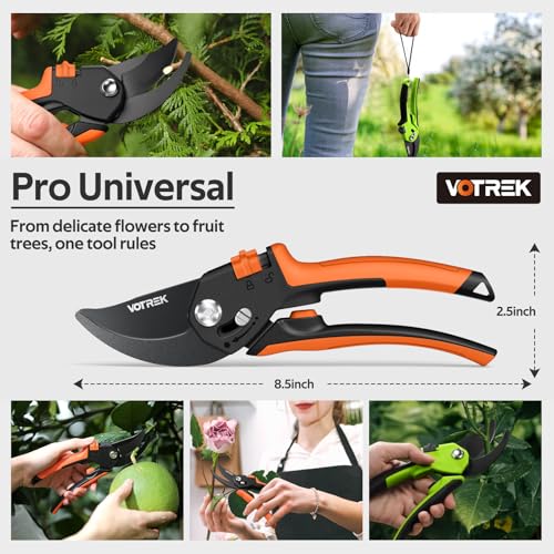 rofessional 8.5”Garden Pruner with Jam-Proof Spring