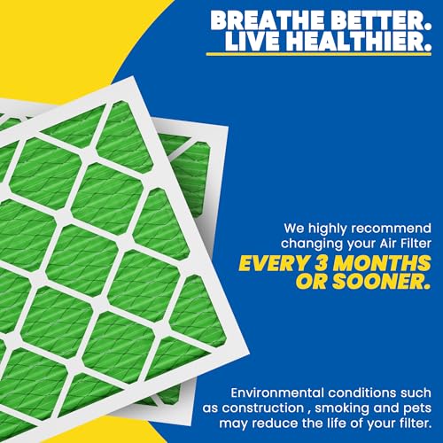 Maycold MERV 13 10x20x1 Air Filter (6-Pack), High-Efficiency Pleated AC & Furnace Filters, Actual Size: 9.70” x 19.70” x 0.75”, Individually Wrapped in Plastic 10x20x1 M13 6-PACK