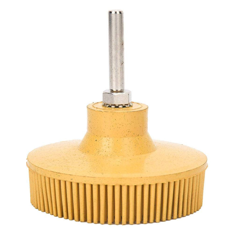 Bristle Brush Disc 3 Inch Rubber Abrasive Brush Polishing Grinding Disc for Burr Rust Removal(Yellow) Yellow