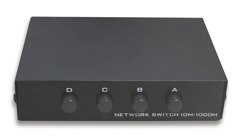 Toptekits 4 Port Way 8P8C RJ45 Network Ethernet Manual ABCD Sharing Switch Box,4 Ports Network Switch Splitter Selector Hub 4-in 1-Out or 1-in 4-Out
