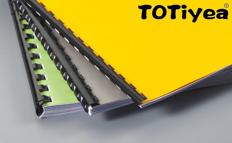 TOTiyea 100 Pack 19 Ring Binding Combs, Multi Sizes, 3/8 Inch, 1/2 Inch, 5/8 Inch, 3/4 Inch, 1 Inch, Letter Size, Black Binding Comb Spines Set 3/8", 1/2", 5/8", 3/4", 1" 20 ea, 100 pack