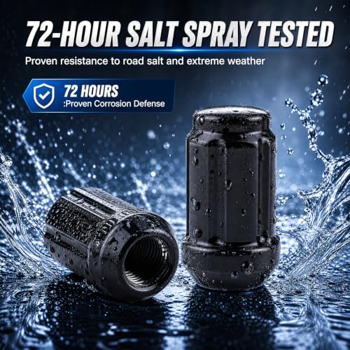 M12x1.5 Anti-Theft Spline Wheel Lug Nuts, 24-Pack with Socket