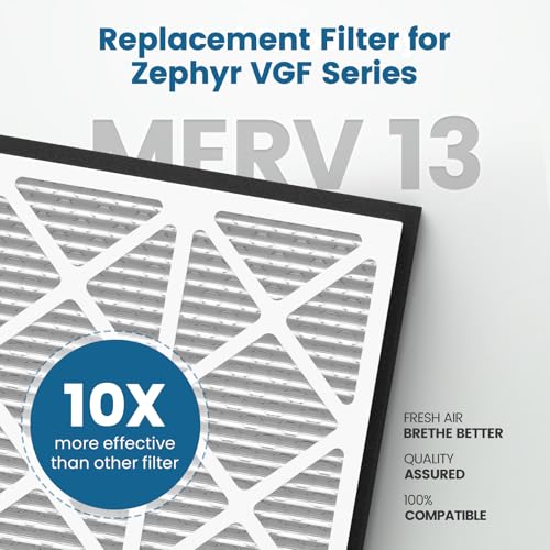 20x20x3 MERV 13 Air Filter Compatible with Zephyr VGF Series 20x20x3 20x20x3 MERV 13 - 1 Pack