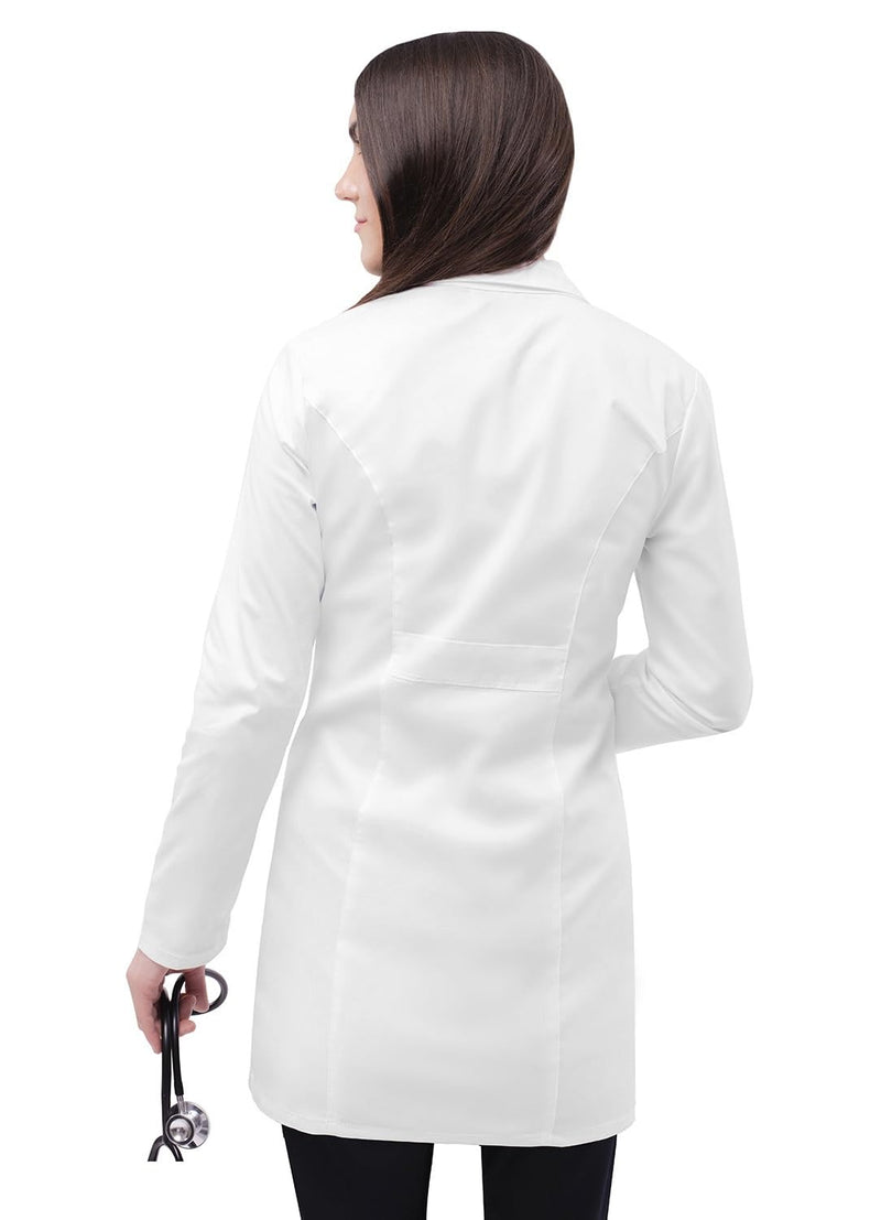 Adar Universal Stretch Lab Coat for Women - 36" Tab-Waist Lab Coat Medium White