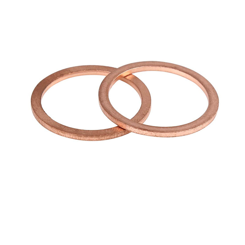 X AUTOHAUX 20pcs Copper Washer Flat Sealing Gasket Ring Spacer for Car 22 x 27 x 1.5mm