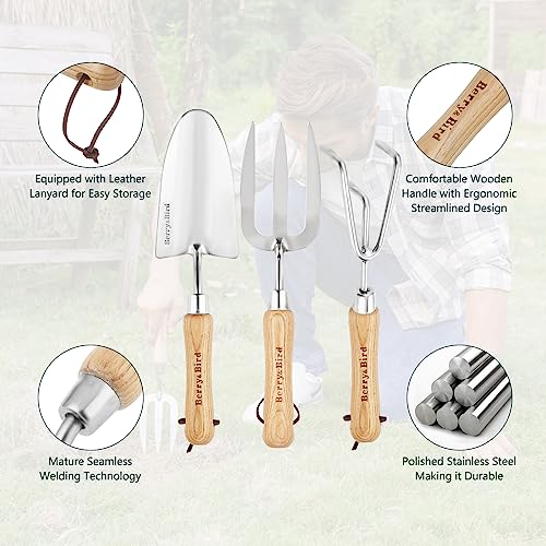 Garden Tool Set 3 Pieces Stainless Steel Heavy Duty Garden Sets Garden Tool Set (3 Pieces)
