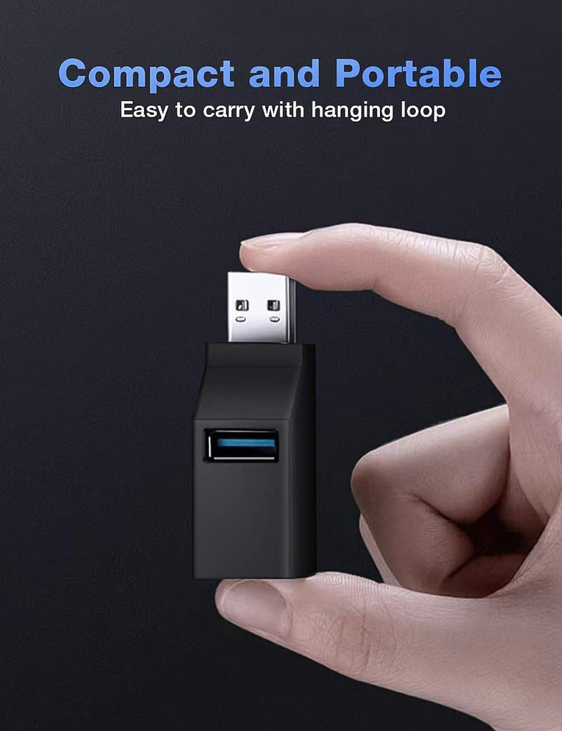 USB Hub 3.0, 3 Port USB Hub USB Splitter for Laptop, USB Expander USB Multiple Adapter for Mouse,Keyborad,Printer,Flash Drive,Xbox and More (Black with 3.0 * 1 Hub, 2.0 * 2 Hub)