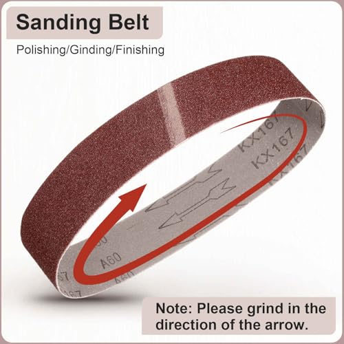HARFINGTON 2 x 48 Inch Sanding Belts, 15 Pcs 80/120/150/240/400 Grit Aluminum Oxide Abrasive Belt Sander File Belt for Woodworking, Metal Polishing, Knife Sharpener 2 x 48 Inch(80/120/150/240/400 Grits)