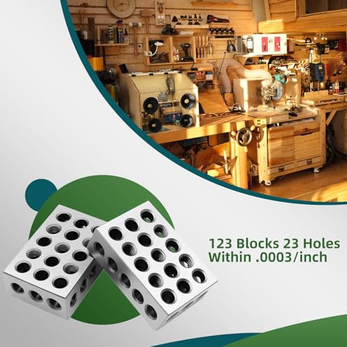 Precision 1 2 3 Blocks Tool Steel 23 Holes Matched Pair 2 Blocks