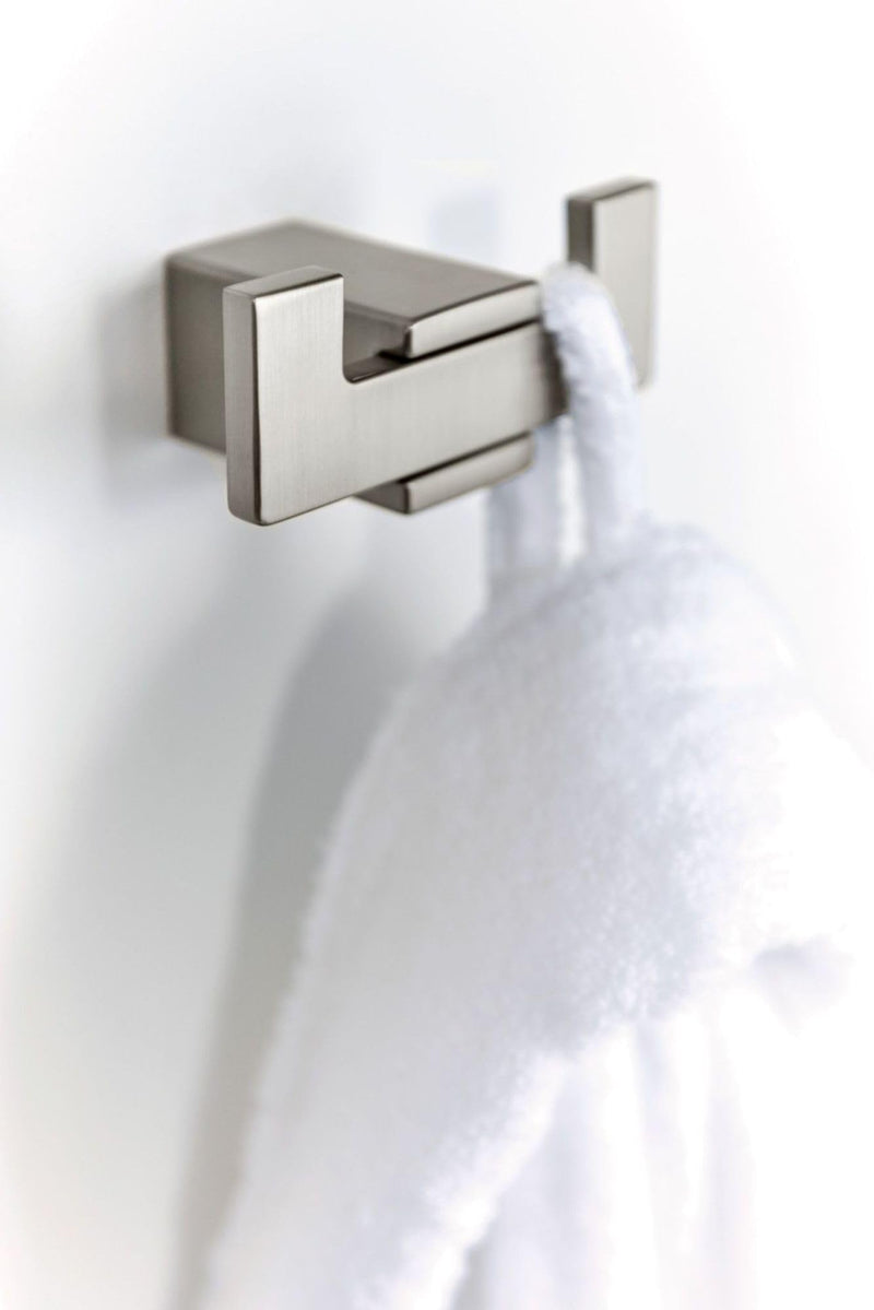 Moen Kyvos Brushed Nickel Double Modern Robe Hook, BP3703BN