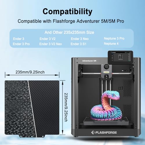 235 x 235 mm PEO+PET Build Plate for Adventurer AD5X/5M/5M Pro PET+PEO