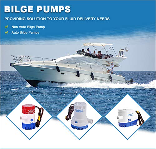 Automatic Bilge Pump for Boats 1100 GPH (1-1/8" Hose Outlet) 12 Volt Auto Bilge Pump with Built-In Float Switch 1100 GPH 1-1/8" hose outlet