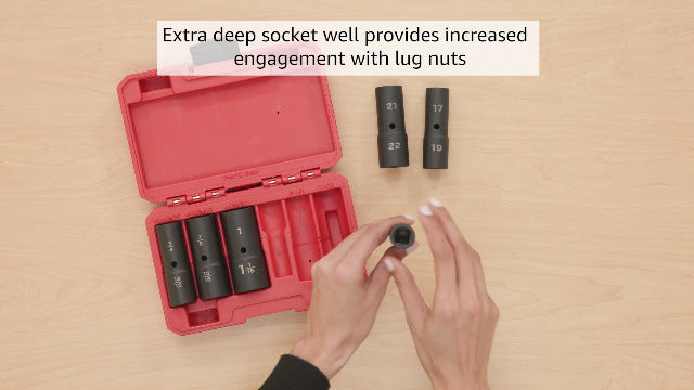 TEKTON 1/2 Inch Drive Impact Flip Socket Set, 6-Piece | SIF92400