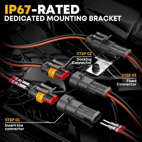 Waterproof Automotive Electrical Connectors Crimping Tool Kit, 1/2/3/4 Pin Waterproof Plugs, Ratchet Crimper for 24–14 AWG Wires, Includes Removal Tools for Car, Truck, RV, Boat Wiring Harness 1-4 Pin | 1.5mm Series