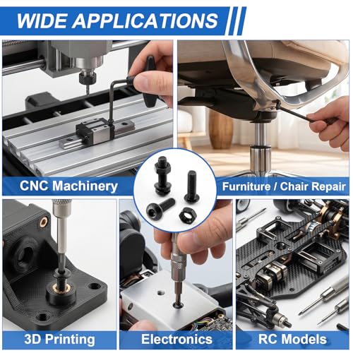 192Pcs UIETUIL M6 Hex Socket Button Head Screws Kit, M6x8-35mm, 10.9 M6 Button 10.9 - 192PCS