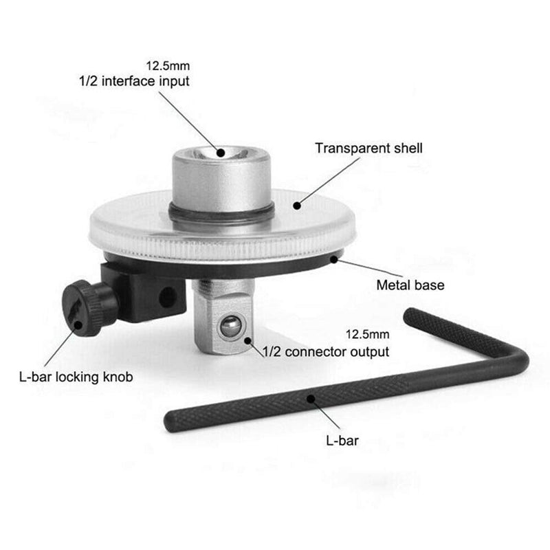 1/2 Inch Torque Wrench Angle Gauge Tool,360° Adjustable 1/2" Drive Torque meter Wrench Set,Professional Measure Tool,Father's Day Gift