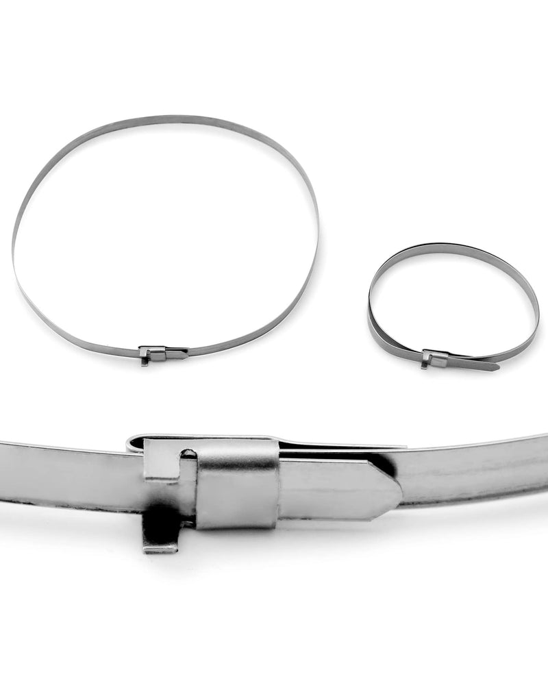 QWORK CV Boot Clamp, 20 Pack 304 Stainless Steel CV Joint Boot Band Clamp, 1.8" - 3.2", 1.8" - 5.6" Universal Adjustable Drive Shaft CV Guide Clamp