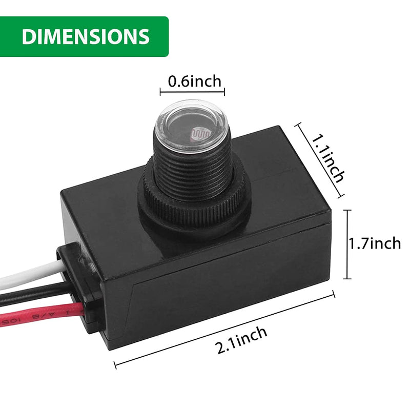 4 Pack Outdoor Photocell Light Sensor,Dusk to Dawn Photo Control Sensor,Auto on Off Hard-Wired Lamp Post Eye Light Control,Photoelectric Switch for Lighting Fixtures 4