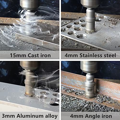 TCT Hole Saw Set, 6 Pcs Carbide Hole Saw Kit with Titanium Plated Center Drill for Stainless Steel, Metal, Iron, Wood with Storage Case (5/8”-2-3/8”)