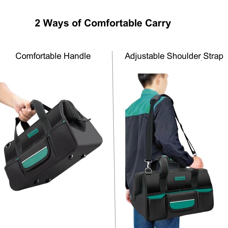 Tool Bag Heavy Duty 15-Inch 8 Pockets Waterproof Wide Mouth