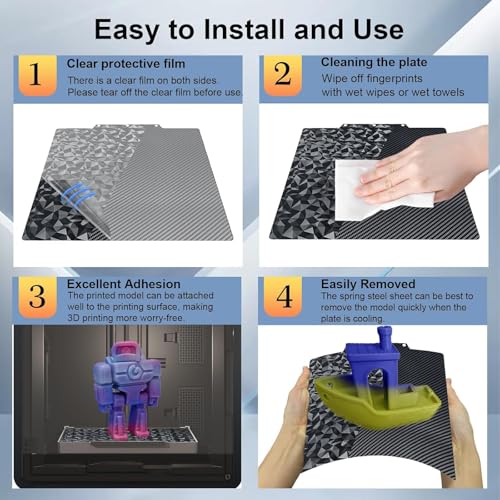 IdeaFormer PEO PET Printing Plate for Flashforge Adventurer 5M/5M Pro, 235 x 235 mm Flexible Spring Steel Print Bed Adventurer 5M/5M Pro Build Plate