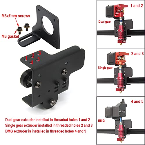 Direct Drive Upgrade Support Aluminum Plate with 3pcs Pulleys with Dual Gear Extruder with Stepper Motor Kit Only for CR-10S Pro V2 (Plate+Dual Extruder+Motor Kit) Plate+Dual Extruder+Motor Kit