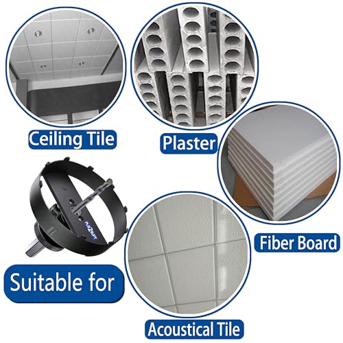 4-3/8 6-3/8” Carbide Grit Hole Saw Cutter for 4 6” Recessed Light Segmented Cutting Edge 4X Faster Than Bi-Metal Hole Saw Cutting Drywall Ceiling Tile Wood Plaster MDF Drywall 4-3/8"&6-3/8"