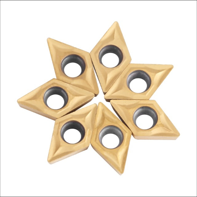 Samfox DCMT51.51 (DCMT070204) DCMT Reversible Plates Multilayer Coated CNC Inserts for Rotary Tool Holder Replacement Inserts with Box of 10