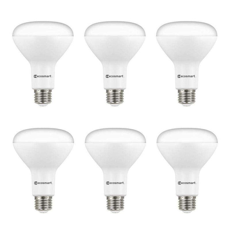 Ecosmart LED Technology Soft White 65W 8.5W Replacement Dimmable Light Bulb 6 Pack BR30 1001 729 291