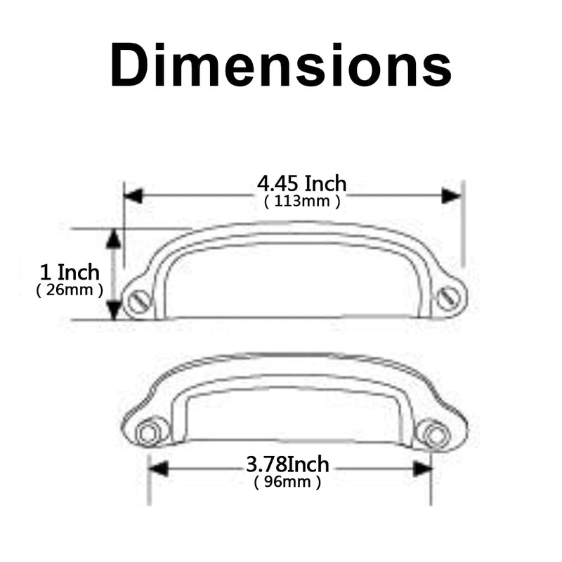 HARPOON 10 Pack Bin Cup Handle Pulls,Vintage Drawer Pulls,Cabinet Hardware,Shell Handle,3.78 Inch Brushed Gold 3.78 Inch