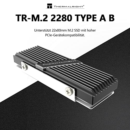 Thermalright M.2 2280 Type AB SSD Cooler for M.2 2280 SSD Cooling, Aluminum Heatsink Cooler M.2 2280 for Desktop M.2 SSD PC and Computer M.2 2280 AB