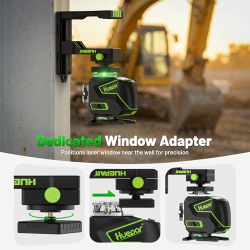 Huepar Fine-tuning Bracket Laser Level Mount, Multifunctional Magnetic Pivoting Base with Adjustable Spring Clip, 360° Rotation-alternative to a standard 1/4" and 5/8" thread & Height Adjustment-PV16+