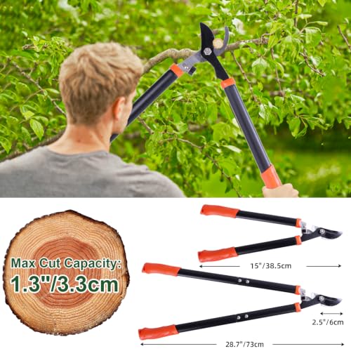 28.7" Long Handle Loppers Branch Cutter for Gardening & Landscaping