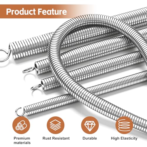 Tnisesm 6-in-1 Copper Tube Bender Set, 1/4" 5/16" 3/8" 1/2" 5/8" 3/4" Copper Pipe Bender Tool Kit, 43in Long Manual Kink-Free Bending Spring for HVAC, Plumbing, Refrigeration & DIY Projects 43in/110cm