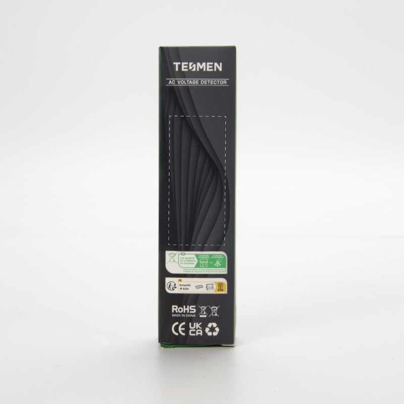 Non-contact voltage tester, TESMEN TN-213, phase tester, non-contact continuity tester, AC 12V-/70V-1000V, dual range, flashlight, LCD display in percent, buzzer alarm, wire break detection-green green