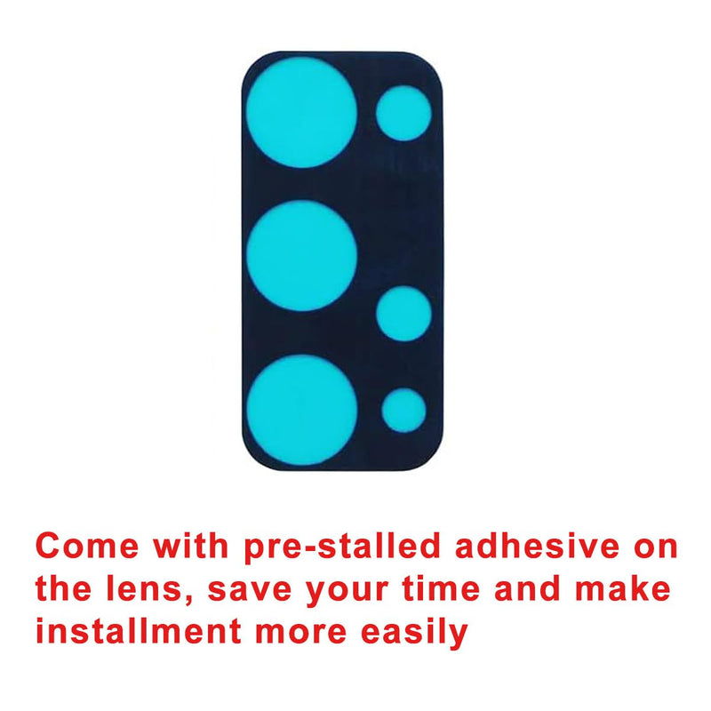 2 Set Back Rear Camera Lens Glass Replacement for Samsung Galaxy S20 FE 6.5 inches with pre-installed adhesive and Reparing Toolkit