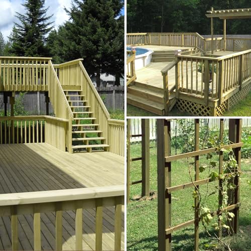 Deck Screws #10 x 3, 310pcs Epoxy Coated, T25 Star Bit Above 1500 Hour Salt Spray Coating Outdoor Decking Screws Excellent Rust Resistant for Outdoor Wood Fence, Tan and Green